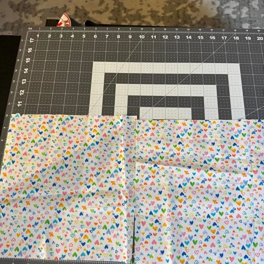 Heart Fabric Bundle 5 Cotton Quilt Fabric Squares 10